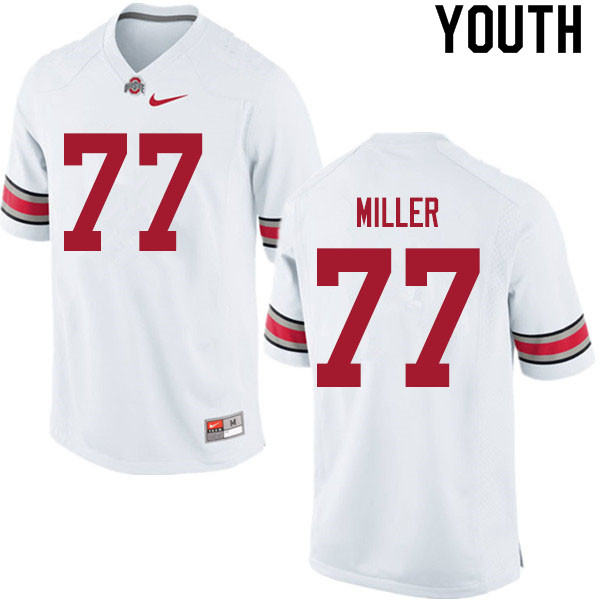 Youth #77 Harry Miller Ohio State Buckeyes College Football Jerseys Sale-White